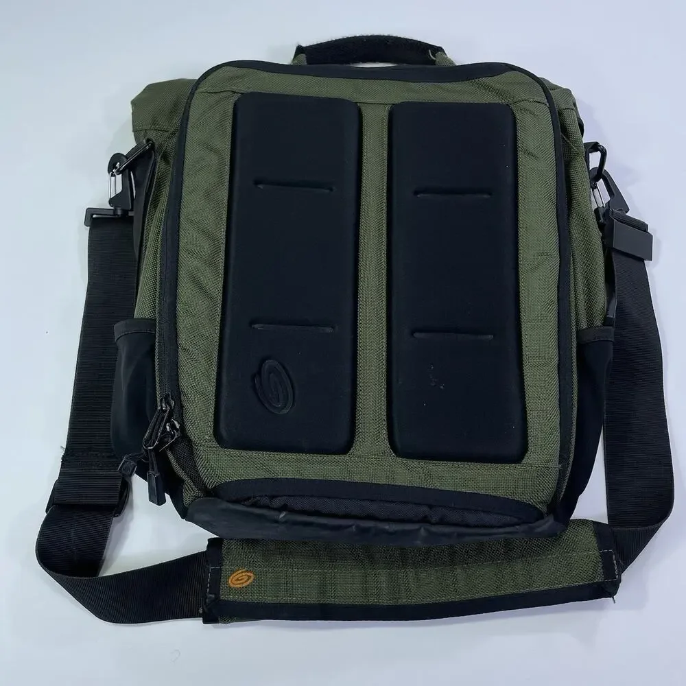 Timbuk Messenger Bag Multi Pockets Shoulder Strap Green Orange Commute Office